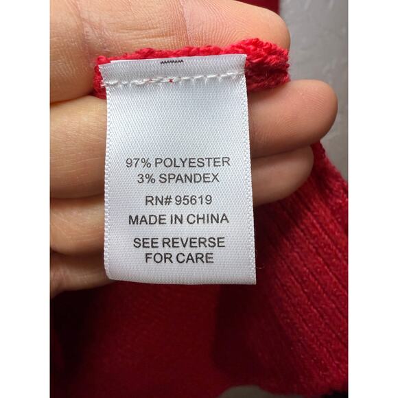 John Paul Richard pearl mock neck red sweater womens large preppy academia - Picture 3 of 8